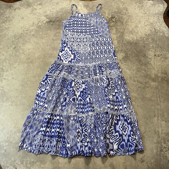 Sea Lustre Dress Womens XS Indie Lace Maxi‎ Long Blue Rayon Bpho - Picture 1 of 8